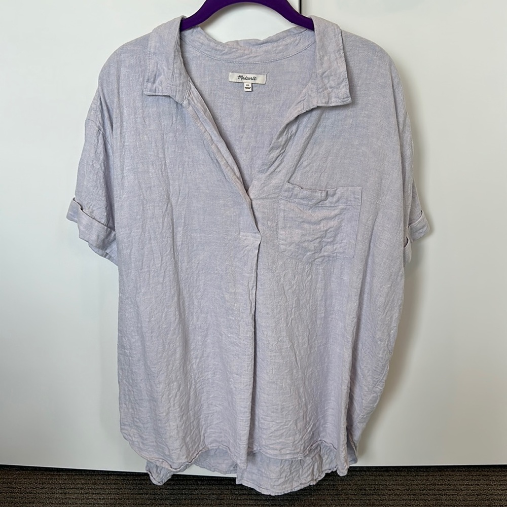 Madewell size XL lavender linen blouse